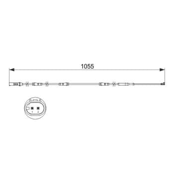 Warning Contact, brake pad wear 1 987 473 508 Bosch