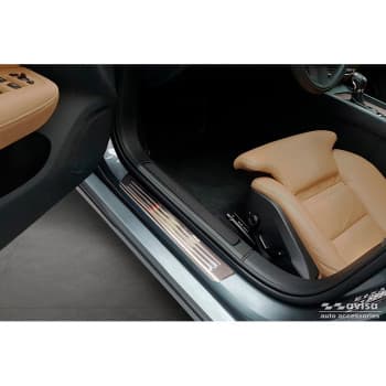 Stainless steel door sill moldings suitable for Volvo S60 III & V60 II 2018- - 'Lines' - 4-piece