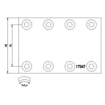 Brake lining set, drum brake