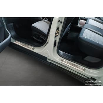 Stainless Steel Door Sill Moldings Fits Ford Tourneo Courier II 2023- 'Lines' - 4-Piece