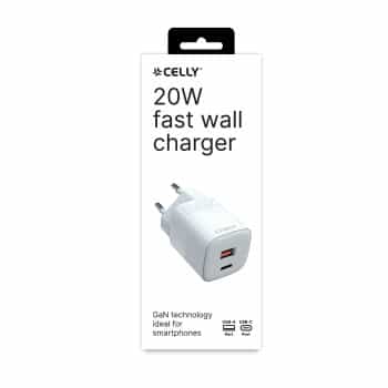 Celly Travel Charger USB/USB-C 20W white